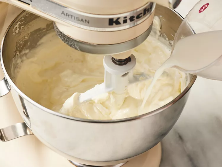 Cream cheese being mixed